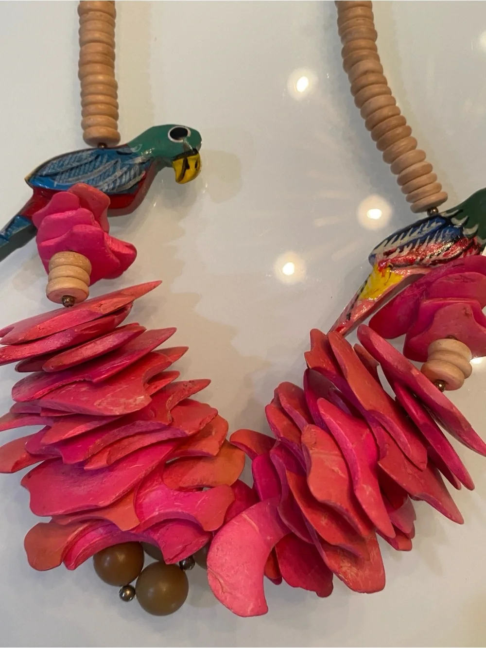 Vintage Novelty Animal & Wooden Statement Necklace Bundle - Flamingo Zebra Bear